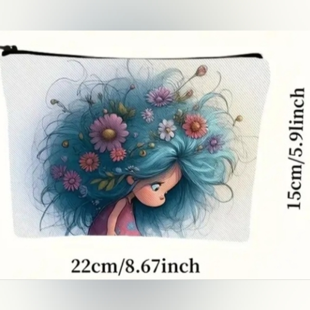 Cosmetic Makeup  Bag Pouch With Versace Dylan Turquoise Perfume Sample NWT - Picture 3 of 6